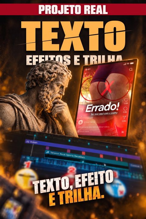 Capa do módulo Projeto real, Texto, efeitos e trilha